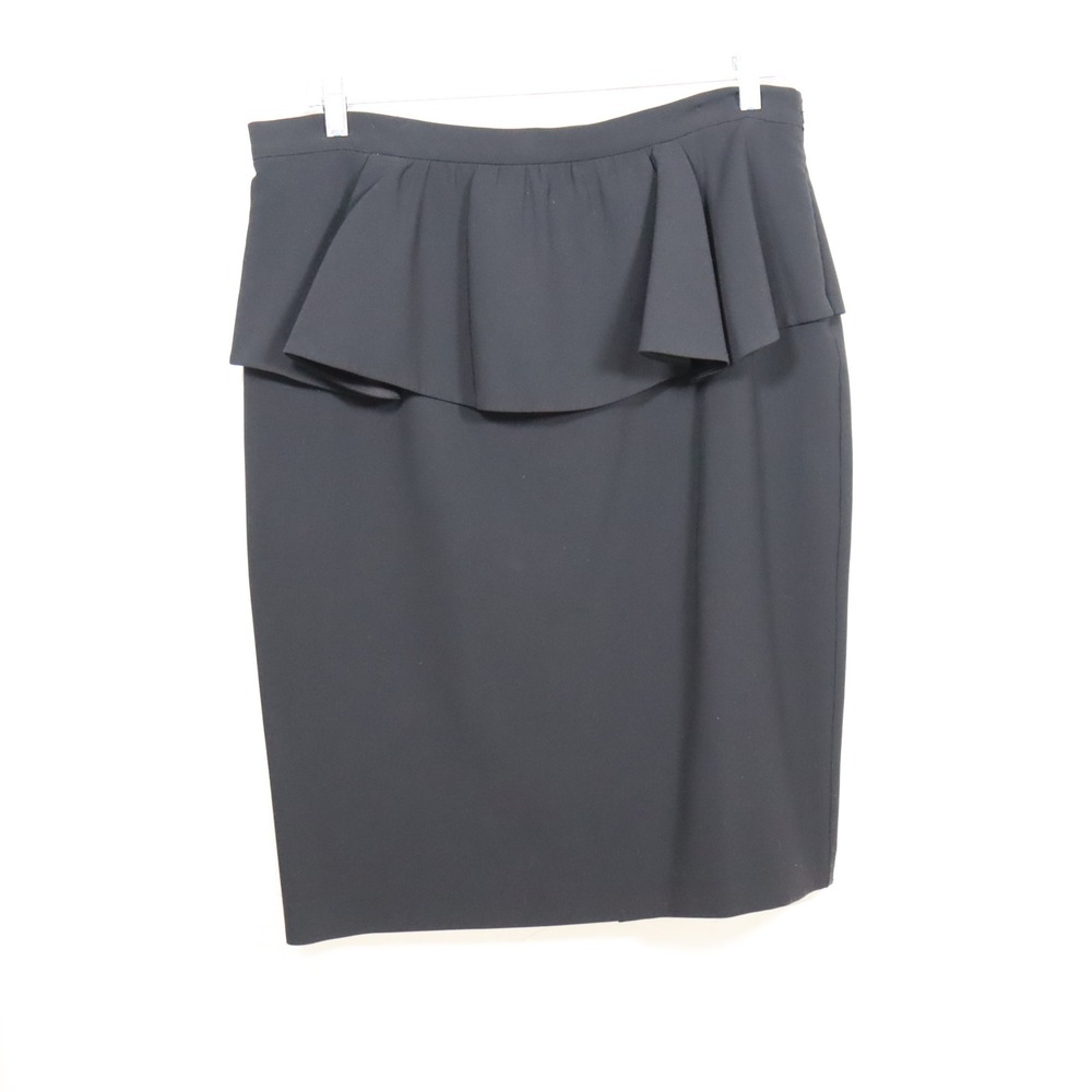 Lafayette 148 Peplum Skirt 16 Black Womens Professional Career